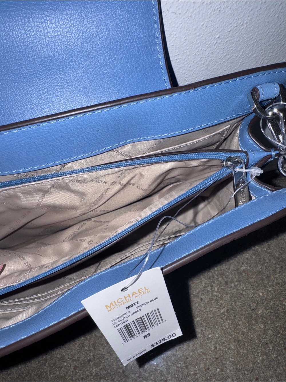 MICHAEL KORS MOTT clutch crossbody FRENCH BLUE - Picture 8 of 12
